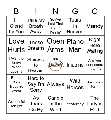 Big Ballads Bingo Card