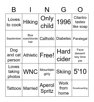 Hailey Bingo Card