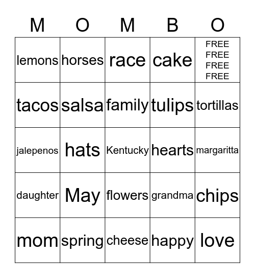 Kentucky de Madre Bingo Card