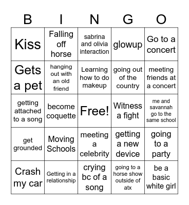 Abigail's 2024 Bingo Card