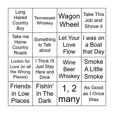 Countytime - TK Tribute Bingo Card