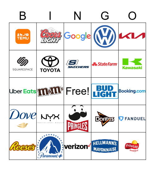 Super Bowl LVIII Bingo Card