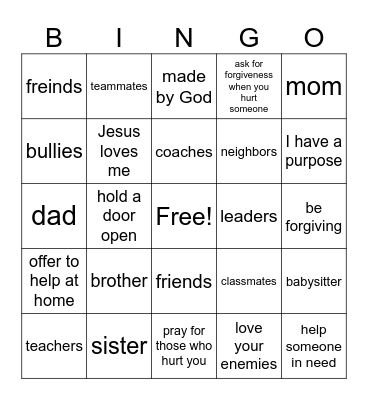 love everyone Bingo Card