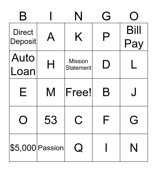 Website Bingo Card