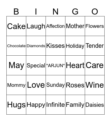 Happy Mother's Day! Bingo Card