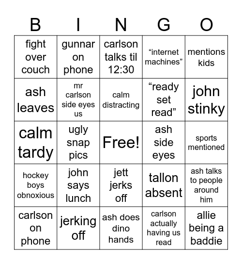 advising Bingo Card