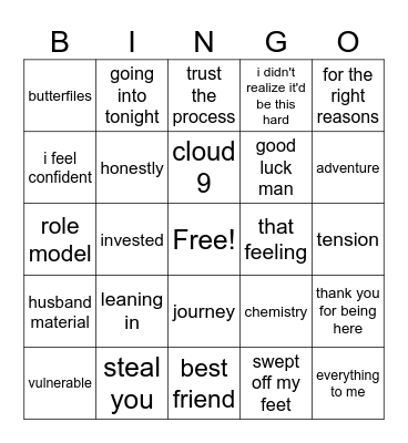 Time for L O V E Bingo Card