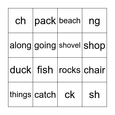 Off to the Beach Bingo Card