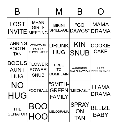 BIMBO Bingo Card