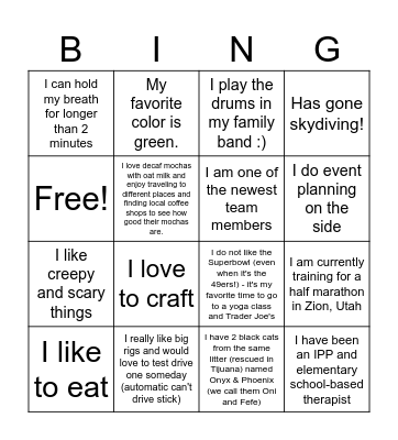 6M BHT Bingo! Bingo Card