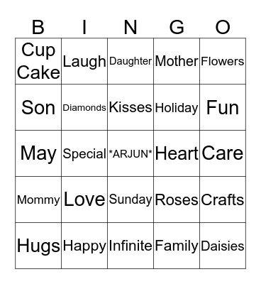 Happy Mother's Day! Bingo Card