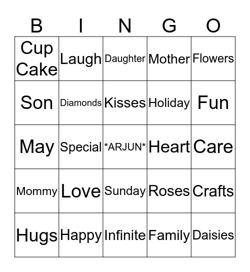 Happy Mother's Day! Bingo Card