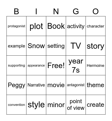 Miss Wilson Says, Bingo! Bingo Card