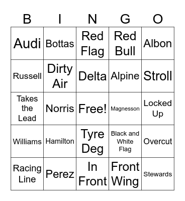 F1 Bingo 2024 by Cloggy Bingo Card