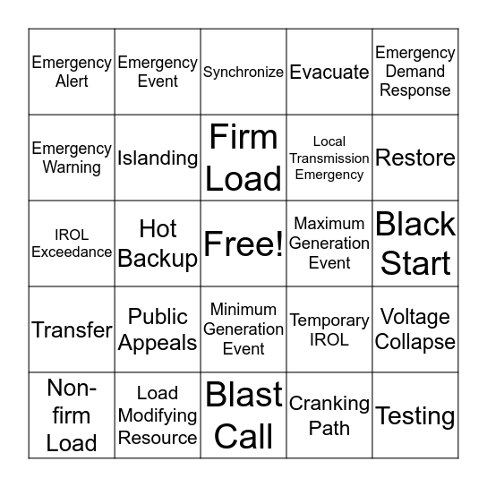 EOP Workshops BINGO Card