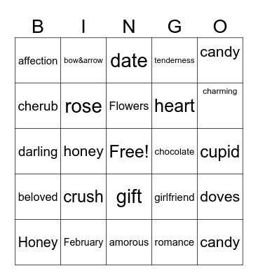 VALENTINES DAY Bingo Card