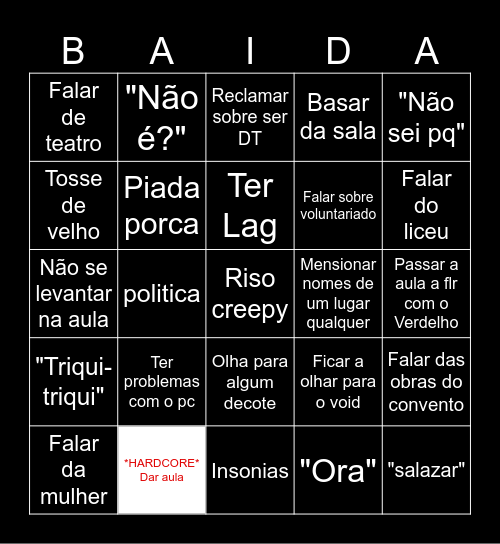 Stor de Portugues Bingo Card