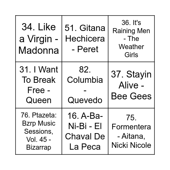 Bingo Airun 2024 Bingo Card