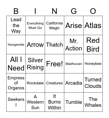 Orebolo Cap Run Bingo Card