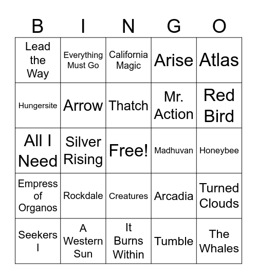 Orebolo Cap Run Bingo Card