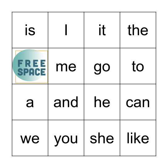 Sight Word BINGO Card