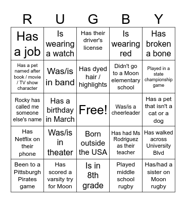 Icebreaker Bingo Card