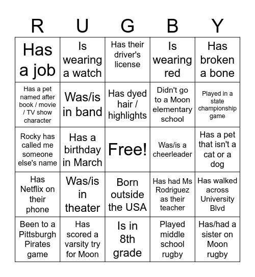 Icebreaker Bingo Card