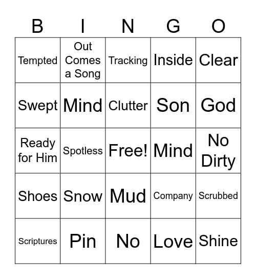 Clean as a Whistle Bingo Card