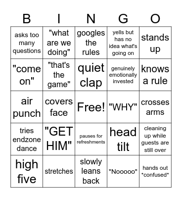 Superbowl Bingo Card