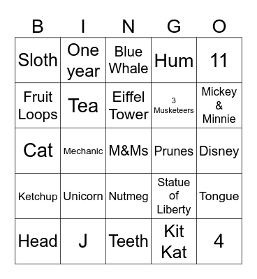 Strange but True Bingo Card