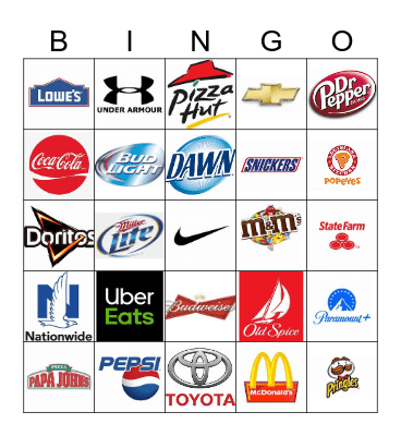 Super Bowl Commercials Bingo Card