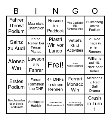 Furmel Einz Bingo Card