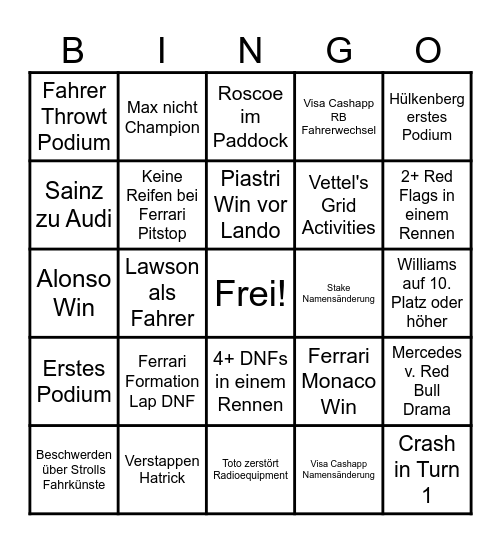 Furmel Einz Bingo Card