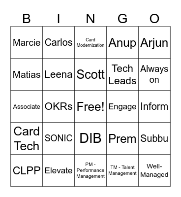 CLPP 2024 Town Hall Bingo Card
