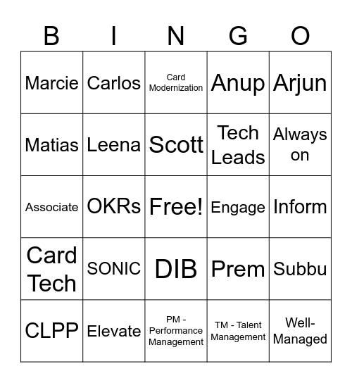 CLPP 2024 Town Hall Bingo Card