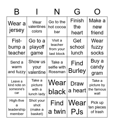 Spread the Love Week Bingo Card