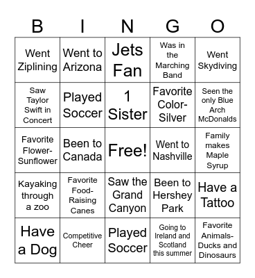 About Miss. Wise Bingo Card