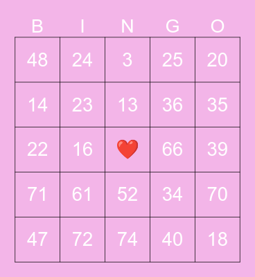 BC2M Valentines Bingo Card