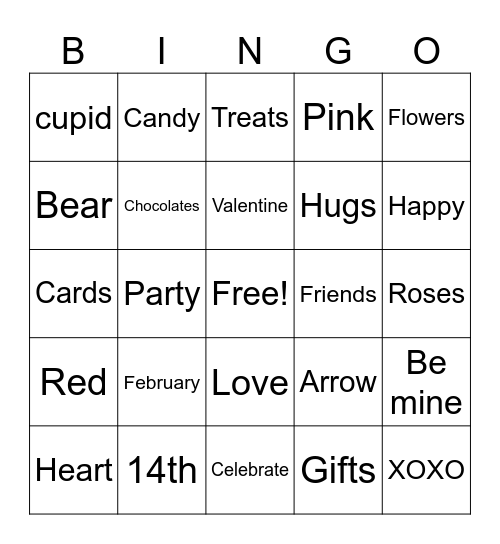 Valentine's Day Bingo Card