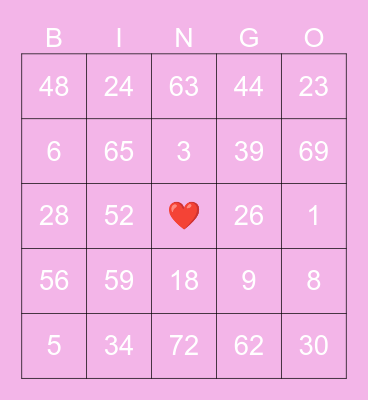 BC2M Valentines Bingo Card