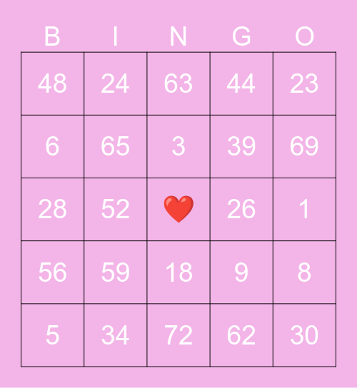 BC2M Valentines Bingo Card