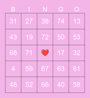 BC2M Valentines Bingo Card