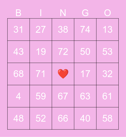 BC2M Valentines Bingo Card