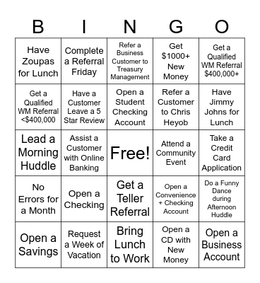CS - Amry Trail Rd Bingo Card