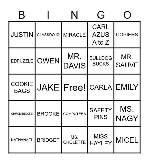 Office Tech Bingo Card