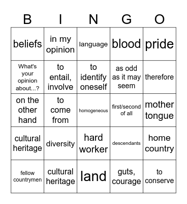 EC4 U3 ASD 3 y 4 Bingo Card