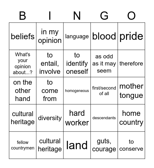 EC4 U3 ASD 3 y 4 Bingo Card