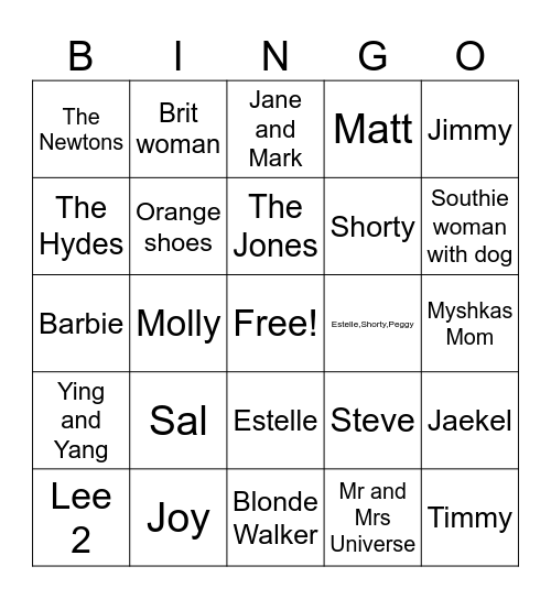 Southie Walk Bingo Card