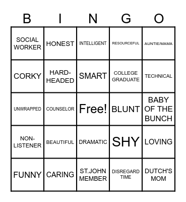 HOW WELL DO YOU KNOW DOMINIQUE Bingo Card