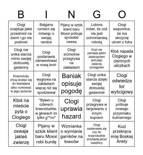 Bingo Baniaka Wydaleni #13 Bingo Card